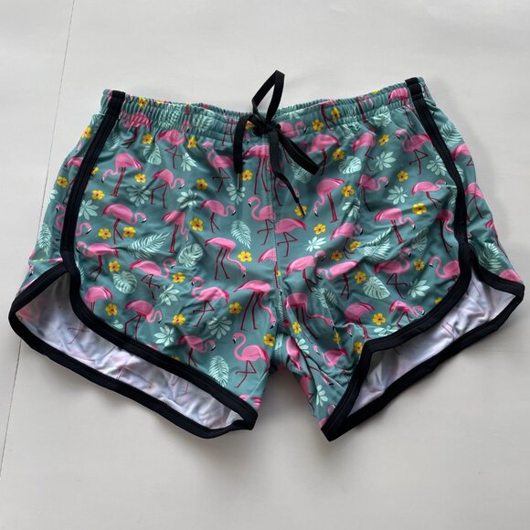 PoolBoy Mens Flamingo Print Swim Shorts Size M Elastic Waist Beach Vacation Sun‎ - Picture 2 of 9